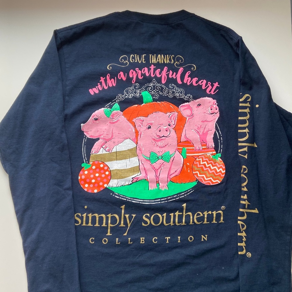 Simply Southern Navy Long Sleeve T Shirt